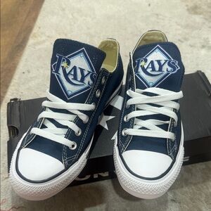 Converse Women Navy Blue White Tampa Bay Rays Low Top Sneakers